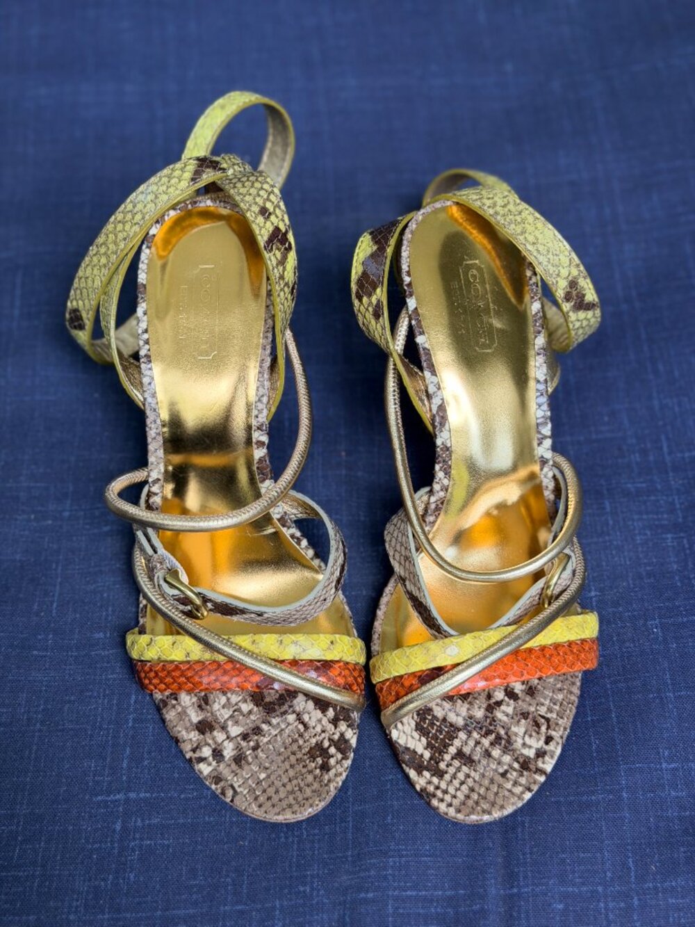 Coach Florence Heels Python Snake Skin Print- Size 8.5